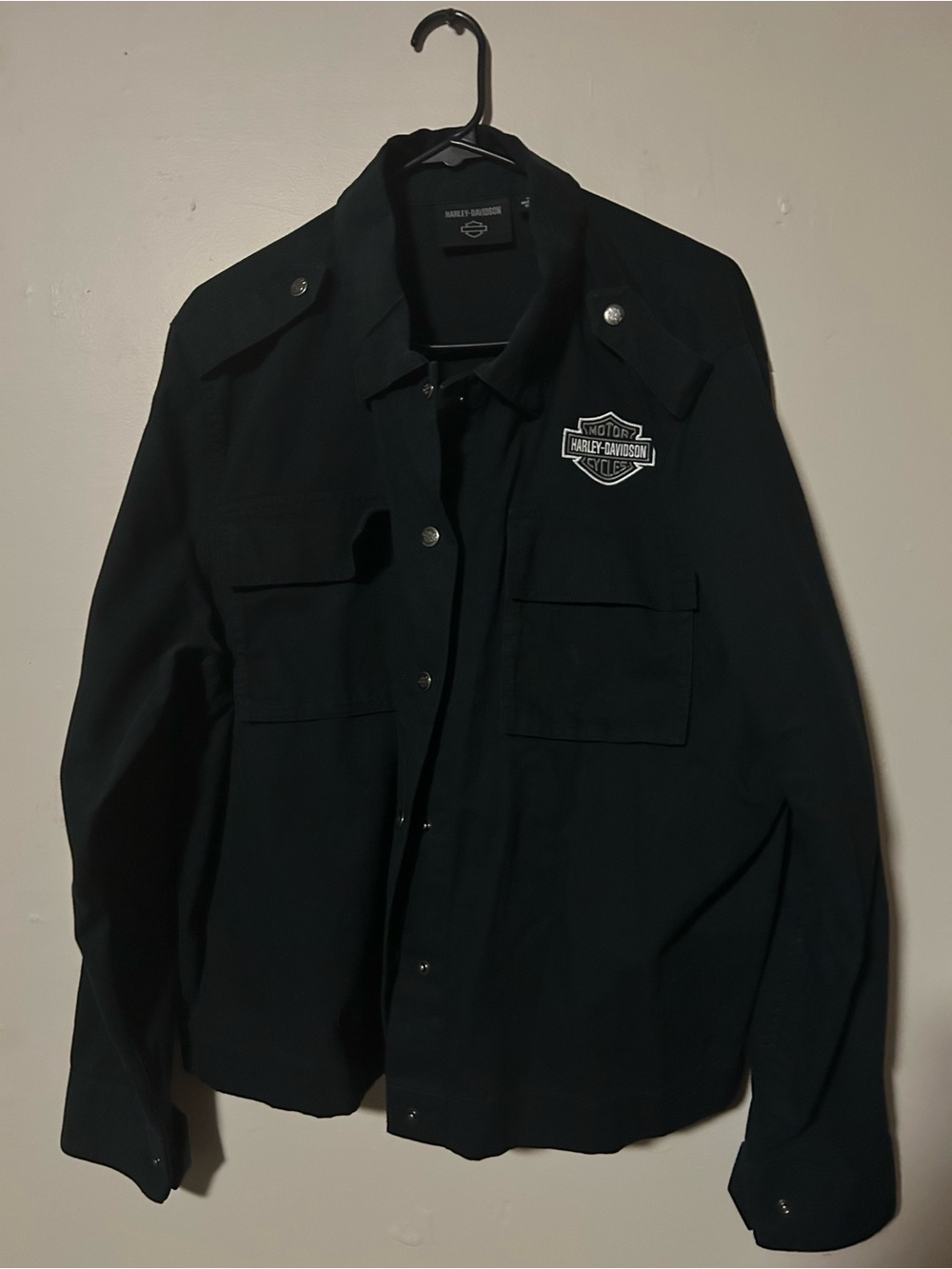 Harley-Davidson Black Military Field Jacket with Patch